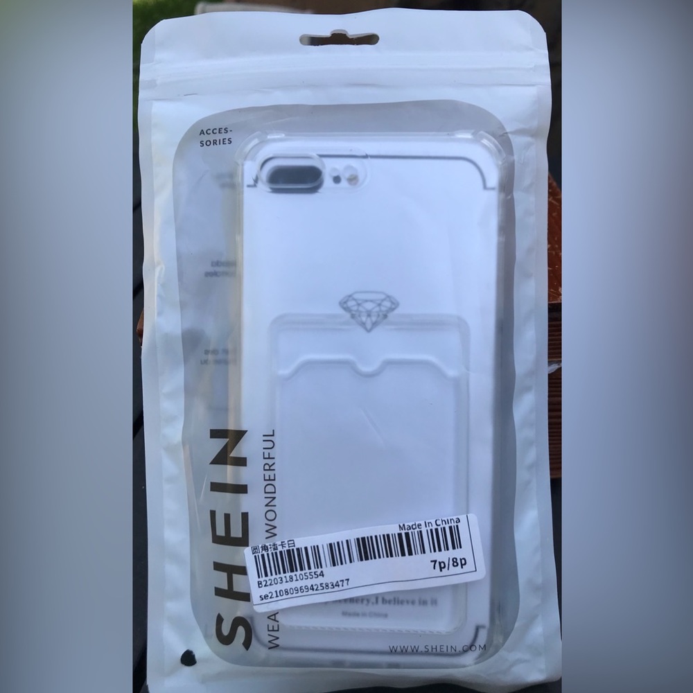 Clear phone case with card holder